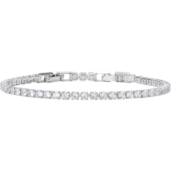 Adjustable 14K Gold Plated CZ Tennis Bracelet for Women - Elegant Gift Choice - Picture 6 of 7